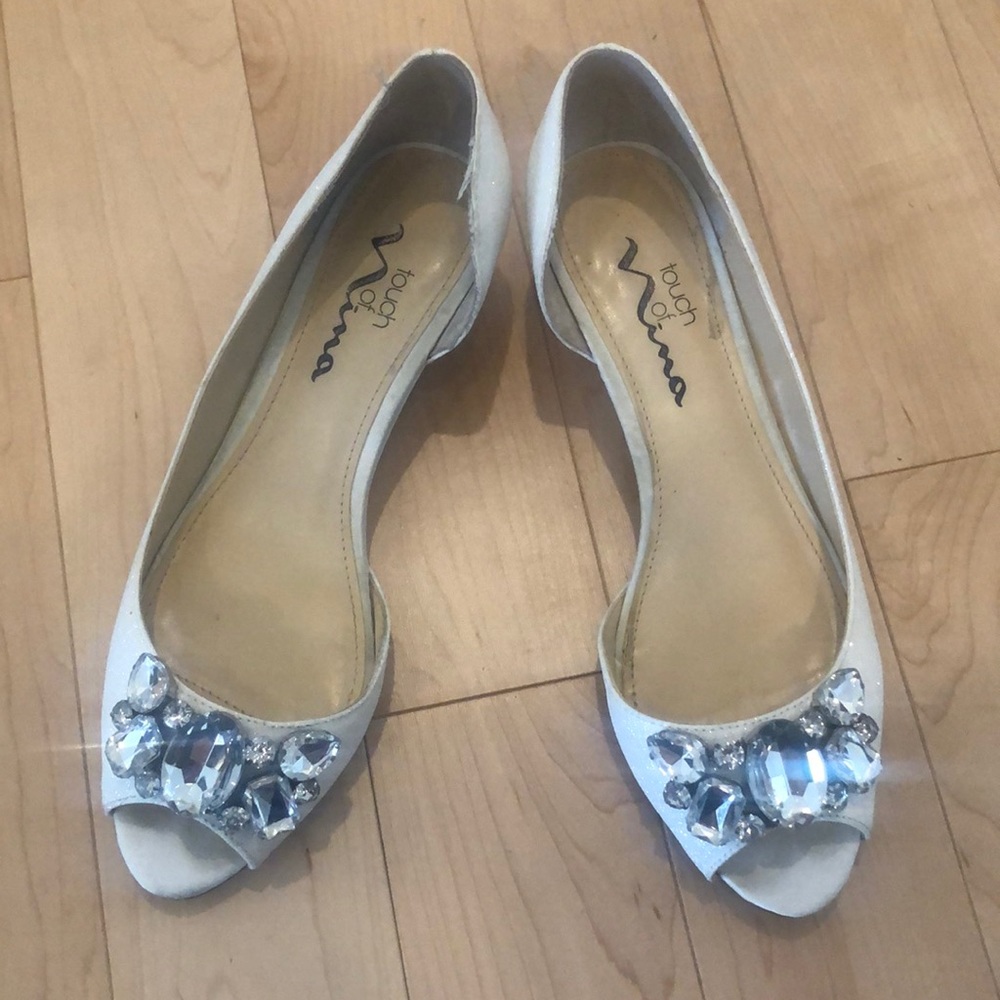 WHITE SPARKLY WEDDING PERFECT SHOES WINTER WONDERLAND